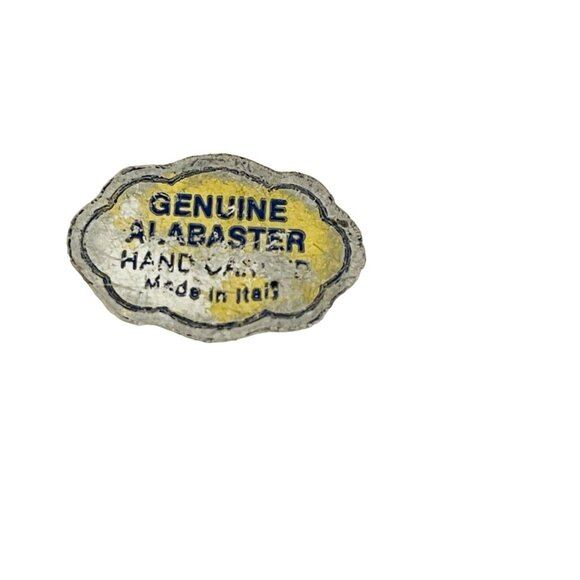 Vintage Genuine Alabaster Trinket Box With Floral Design Made In Italy - Picture 3 of 9